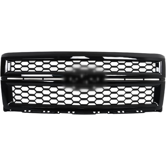 LABLT Front Bumper Hood Grille Upper Glossy Black Frame Honeycomb Style Replacement for 2014-2015 Silverado 1500
