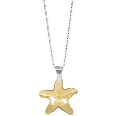 Pori Jewelers Swarovski Golden Shade Sterling Silver Star Fish Pendant