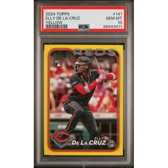 Graded 2024 Topps Elly De La Cruz #141 Yellow Rookie RC Baseball Card PSA 10 Gem Mint