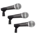 thumbnail image 3 of Samson Q6 Dynamic Supercardioid Handheld Mic (3-pack) + Tripod Base Mic stand + Mic Cable + Strapeez, 3 of 10