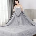 thumbnail image 5 of Qocolhg Summer Cooler Quilt Twin Size - Cooling Blankets for Hot Sleepers, Skin-friendly Plain Printed Washed Cotton Summer Quilt, Bedding Soft Coverlet Quilts for Adults Kids, 55x79 inch, Gray, 5 of 6