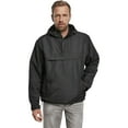 thumbnail image 3 of BRANDIT INDIVIDUAL WEAR Adult Male Fleece-Lined Quarter Zip Windbreaker Pullover, Black, Size: S, 3 of 6