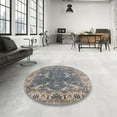 thumbnail image 4 of Ahgly Company Machine Washable Indoor Square Industrial Modern Cloudy Gray Area Rugs, 4' Square, 4 of 7