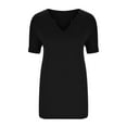 thumbnail image 6 of Bigersell Womens Tops Casual Women's Fashion Solid Color Casual V-Neck Short Sleeve Loose T-shirt Tops Plus Wraps Sweetheart Short Sleeve V Neck T Shirts Style B22986, Black 4XL, 6 of 8
