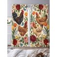 thumbnail image 3 of Farmhouse Sheer Curtains 2 Panels Set Watercolor Hen Chicken Spring Flowers Farm Butterfly Sheer Window Curtains Light Filtering Rod Pocket Voile Drapes for Bedroom Living Room 52"X84", 3 of 9