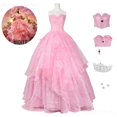 thumbnail image 4 of Disfraz de Glinda Wicked para mujer adulta, vestido rosa, disfraz de Halo para juego de rol, traje de fantasía para Halloween y carnaval, 4 of 5