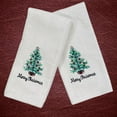 Serafina Home Luxury Holiday Christmas Hand Towel Set Decorated