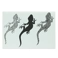 thumbnail image 1 of Salamander Cutting Board, Differently Styled 3 Chameleons Monochrome and with Polka Dots, Decorative Tempered Glass Cutting and Serving Board, in 3 Sizes, by Ambesonne, 1 of 2