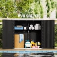 thumbnail image 5 of OFFIGAM 37CuFt Horizontal Resin Storage Shed Black White Lockable Waterproof with 4 Black Shelves 51.57x27.56x44.88in, 5 of 7