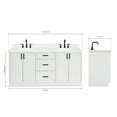 thumbnail image 3 of Ariel Kelly 72 Inch Double Oval Sink Bathroom Vanity With Carrara White Quartz Countertop 1.5 Inch Edge In White, 3 of 12