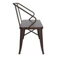 thumbnail image 2 of Ktaxon Metal Bench Industrial Mid-Century 2 Person Chair with Wood Seat,Brown, 2 of 8