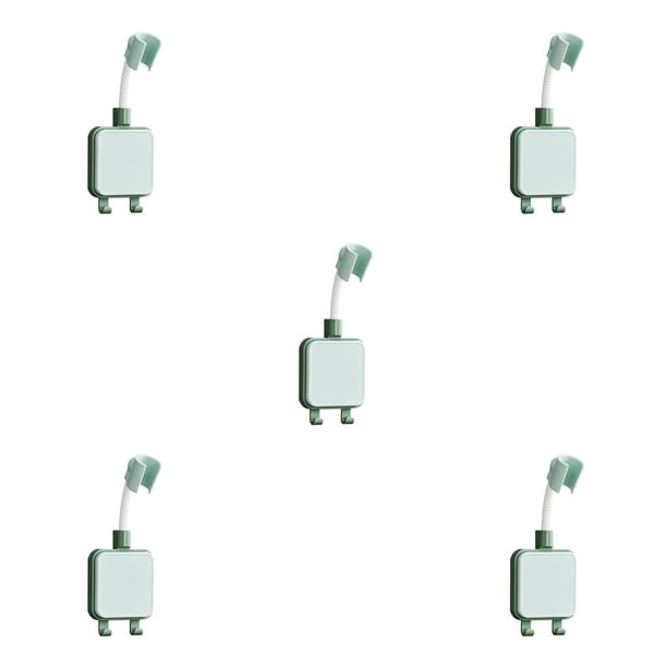 Kearding Soporte para cabezal de ducha Soporte ajustable para cabezal de ducha de 20 mm Soporte para baño montado en la pared con gancho, verde Verde 5piezas Kearding CBP177103