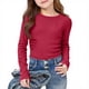 thumbnail image 1 of Camisas lisas de manga larga para niñas, lindas blusas casuales elegantes con cuello redondo, ropa, camisas de cuello redondo, top de poliéster para niñas, 1 of 8