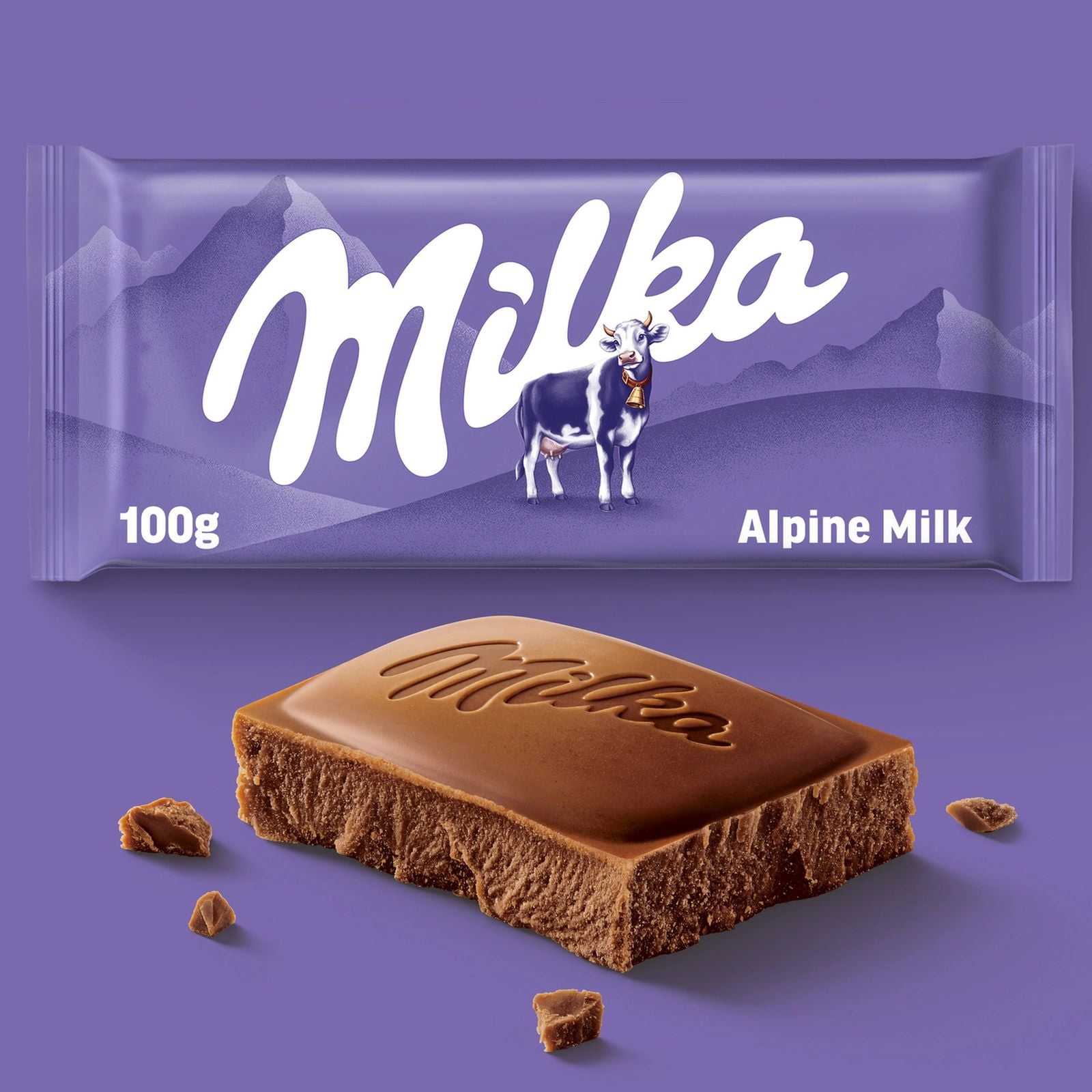 Milka Alpenmilch Alpine Milk Chocolate, 100g (Pack of 6)
