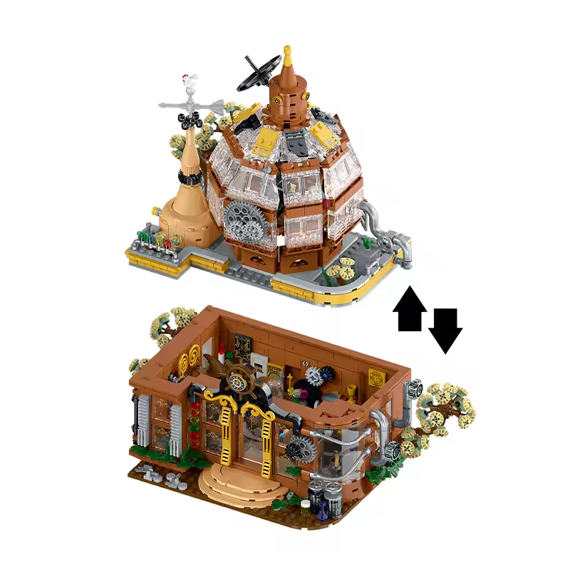 GZBricker Steampunk Magic Store Building Set Modular Collectible Model Victorian Alchemy Compatible with Lego Architecture House Street View for Adults