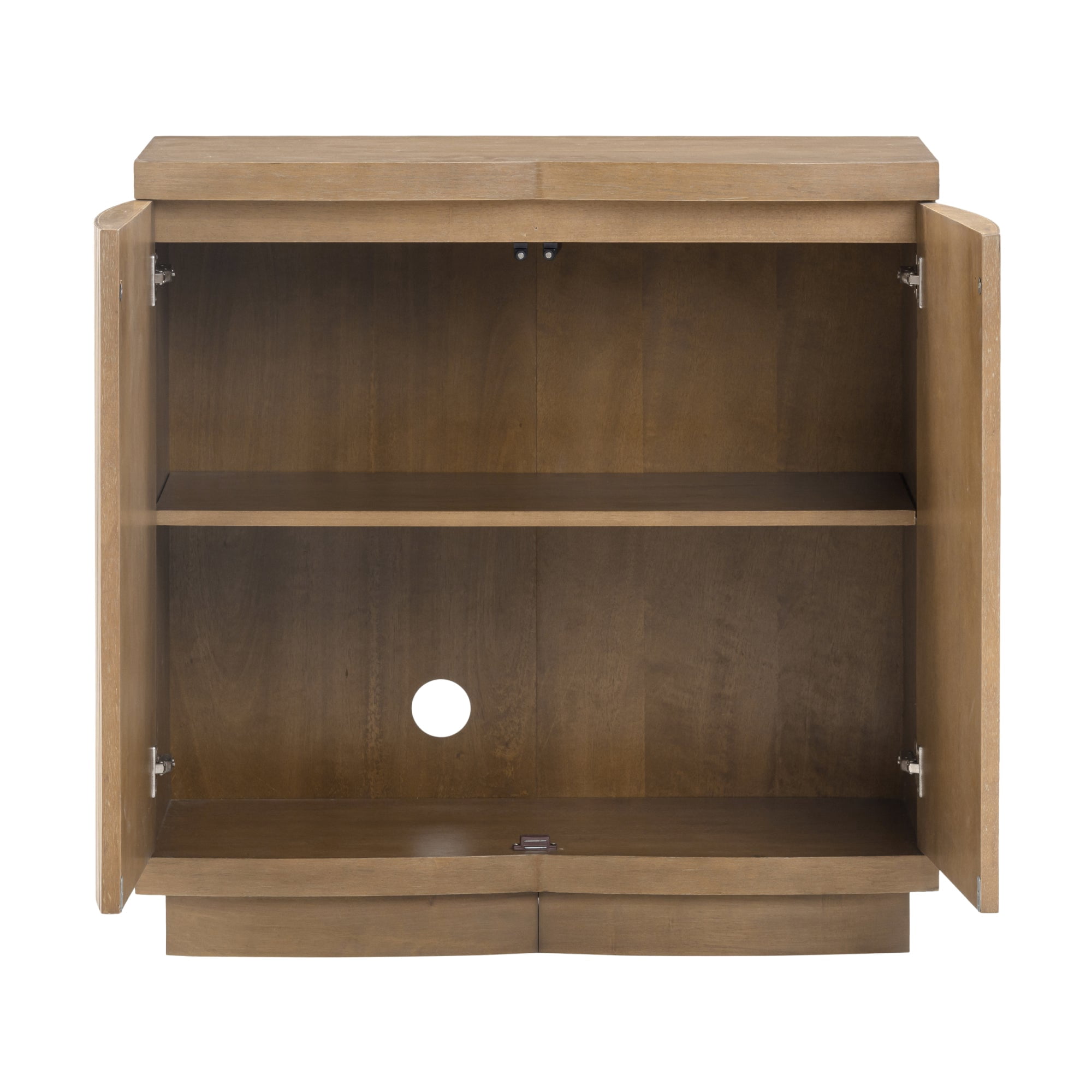 Nathan James Tambellini Mid Century Modern Cabinet, Accent Cabinet with Doors for Kitchen or Living Room with Solid Wood Base, Light Brown
