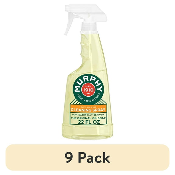 (9 pack) Murphy Oil Soap Cleaning Spray, Wood Cleaner, No-Rinse Floor Cleaner, Orange Scent, 22 fl oz Bottle