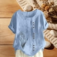 thumbnail image 2 of Summer Clothes for Women Short Sleeve Casual Blouses Flower Graphic Printed T-Shirt Holiday Going Out Tops Blusas Para Mujer, 2 of 5