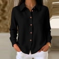 thumbnail image 2 of GUACER Tops for Women Waffle Knit Long Sleeve Button Down Collared Button-Down Shirts, 2 of 7
