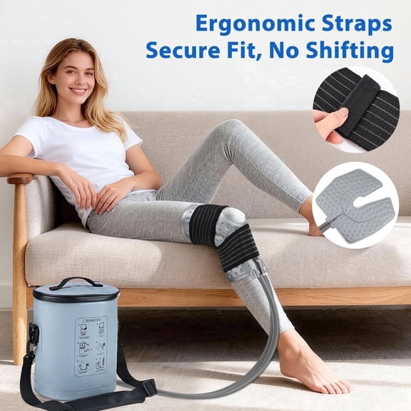 FlareMore Cold Therapy Machine for Knee after Swelling Surgery, Programmable 6 Timer Portable Cold Therapy Machine, Cold Therapy Machine Apply 15L Leak-Proof Ice Barrel for Arm, Ankle, Thigh
