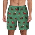 thumbnail image 2 of Picia Christmas Dachshund pattern Mens Swim Trunks with Compression Liner Stretch Beach Shorts Quick Dry with Zipper Pockets No-Chafing Board Shorts-X-Large, 2 of 9