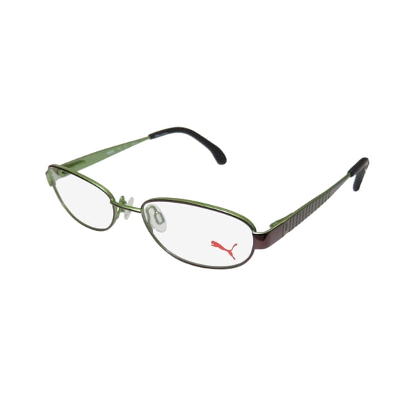 NEW PUMA 15420 MENS/WOMENS DESIGNER FULL-RIM BROWN / GREEN ADULT SIZE UPSCALE FRAME DEMO LENSES 49-17-135 SPRING HINGES EYEGLASSES/GLASSES