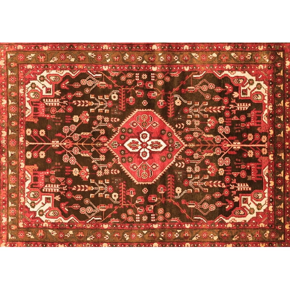 Ahgly Company Indoor Rectangle Persian Orange Traditional Area Rugs, 7' x 9'