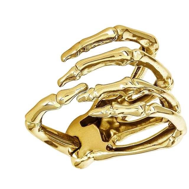 Gothic Skeleton Bracelet Bangle for Halloween Cosplay Costume Rave Parties Golden