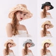 thumbnail image 6 of VISALY Derby Hats Womens Dress Hats | Sun Hats with Uv Protection Women's Casual Flower Mesh Sun Hat Beach Sun Hat Female Organza Hat Womens Mens Sun Hats Wide Brim Beach Hats s Wide Brim, 1 Pack, 6 of 6