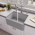 thumbnail image 1 of Pemberly Row Gray Matte Smooth Apron 24" x 18" Single Bowl Fireclay Farm Sink, 1 of 9