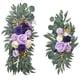 thumbnail image 3 of 2 piezas de flores de arco de boda, hojas , botín de flores de imitación hecho a mano, cartel de bienvenida rústico, decoración para pared, Púrpura mayimx Corona colgante de puerta principal, 3 of 9