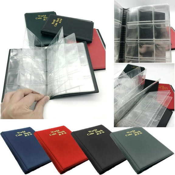Walbest 120 Pockets Coin Album Book, Penny Collecting Book, Souvenir Coins Collection Holder, Ideal for Pressed Pennies Passport, Hobby Coin Collector, Money Specie Display Storage Case