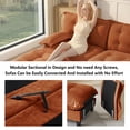 thumbnail image 5 of MIKIBAMA 138" Orange 4-Seater Chenille Modular Sectional Sofa Cloud Design Button Seat Cushions Solid Wood Frame for Living Room, 5 of 10