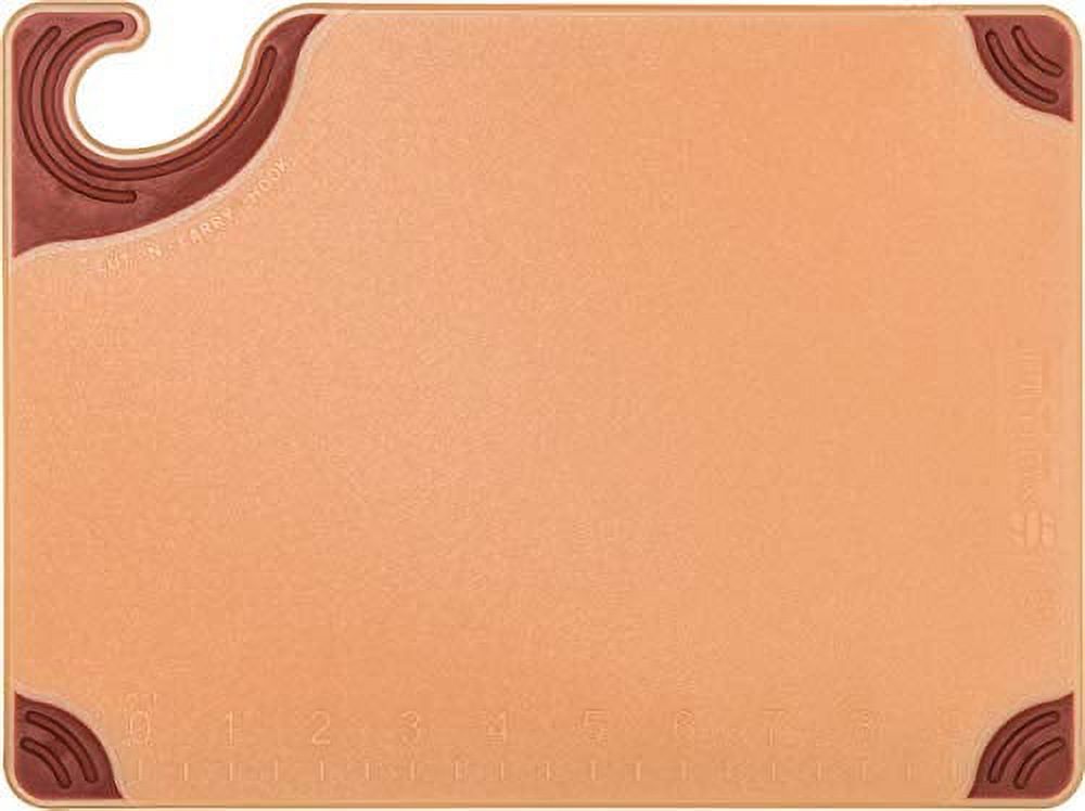 San Jamar Saf-T-Grip Plastic Cutting Board with Safety Hook, 9" x 12" x 0.375", Brown - image 2 of 3
