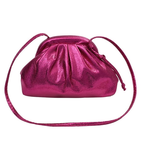 Crossbody Bag Clutches Dressy Vegan Leather Clutch Purse for Women Soft Pleated PU Evening Clutch
