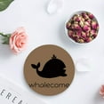 thumbnail image 4 of FMSHPON Ocean Whale Silhouette Brown Set of 8 Round Coaster for Drinks, Absorbent Ceramic Stone Coasters Cup Mat with Cork Base for Home Kitchen Room Coffee Table Bar Decor, 4 of 6