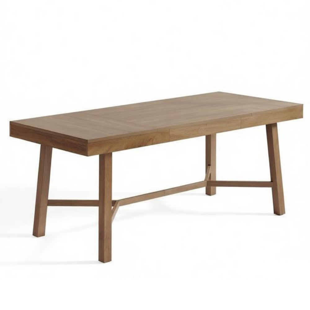 Farmhouse Executive Computer Desk, 2.36" Thick Tabletop Heavy Duty Metal Legs Holds 300LBS Multipurpose Office Work & Meeting Dining Table
