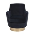 thumbnail image 3 of Furvclv Swivel Barrel Chair, Modern 360 Degree Swivel Accent Chairs Armchair, Round Barrel Chairs With Gold Stainless Steel Base, Reading Chairs For Living Room Bedroom, 3 of 9