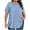 Blue-womens plus size tops, variant on Hfnxid Womens Plus Size Tops Loose Fit Crew Neck Short Sleeve Shirt Casual Striped Pleated Blouse Summer Lightweight Comfy BlouseBlueL