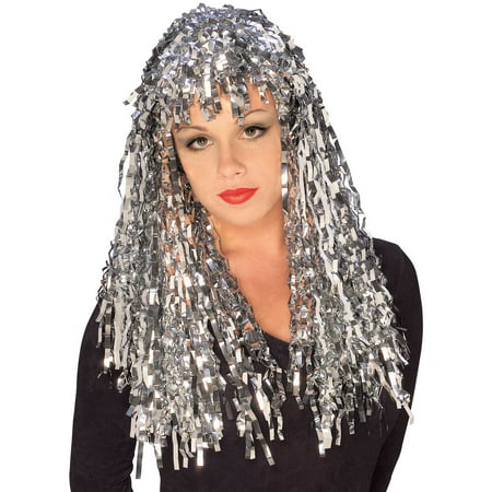 Adult Platinum Tinsel Goddess Wig