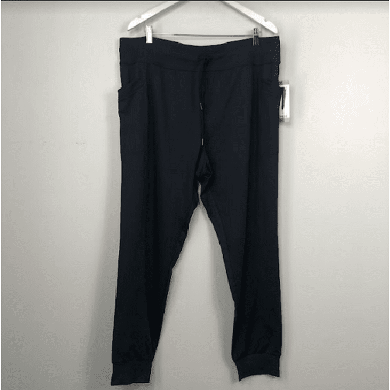 32 Degrees Heat Women's Side Pocket High-Rise Pull-On Jogger Pants Black  XXL,NWT 