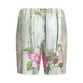 thumbnail image 5 of Naloa Vintage Wood with Floral Men's Short Pajama Pants, Lounge Comfort Shorts with Elasticized Waistband and Side Pockets - Small, 5 of 9