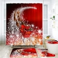 thumbnail image 2 of Decodeary Bath Curtains For Bathroom Shower With Christmas Printed Water Repellent F 3-piece, 2 of 6