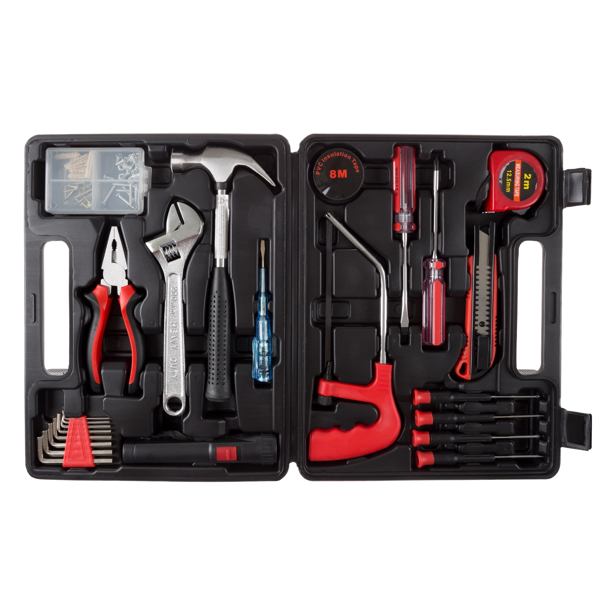 Household Hand Tools 15 Piece by Stalwart Set Includes – Hammer, Tool Set 