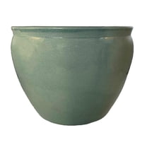 Chinese Porcelain Fish Bowl Planters in Celadon Crackle (14" dia by 11" H. Inside rim is 11 1/4". Base is 9".) - Oriental Furniture Warehouse