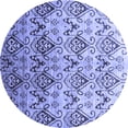 thumbnail image 1 of Ahgly Company Machine Washable Indoor Round Abstract Blue Contemporary Area Rugs, 3' Round, 1 of 4