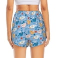 thumbnail image 4 of Xecao's Cute Chickens and Flowers for a double-layer running short for women, perfect for gym, tennis, and more, featuring a convenient pocket., 4 of 9