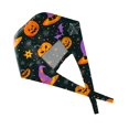 thumbnail image 4 of Kamentoy Women Halloween Witch Hat Halloween Print Ponytail Scrub Cap Soft Elastic Breathable Adjustable Work Hat For Fall Holiday Party Headwear For Women, 4 of 5