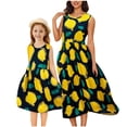 thumbnail image 5 of WRKEKC Dresses for Girls Flutter Sleeve Ombre Floral Print Pleated Fabric Waist Tie Swing Casual Summer Dress For Girls 3-10 Years, 5 of 5