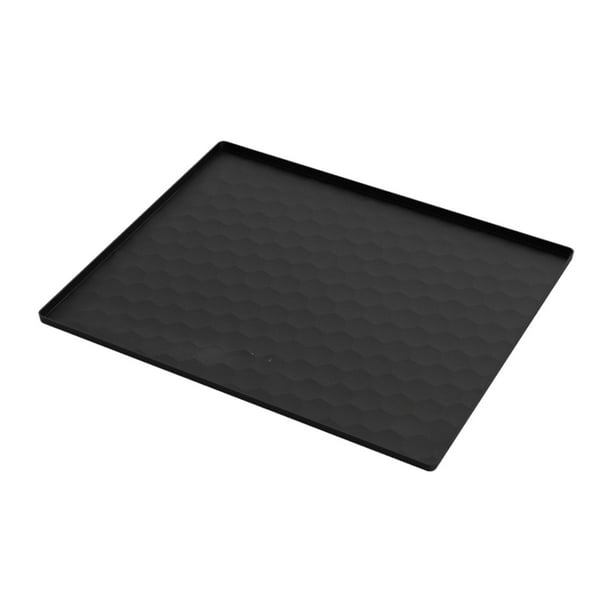 Mini estera de piso de refrigerador, bandeja de goteo del congelador, accesorios de electrodomésticos, mini bandeja de goteo, alfombra de piso de Negro 60x50cm